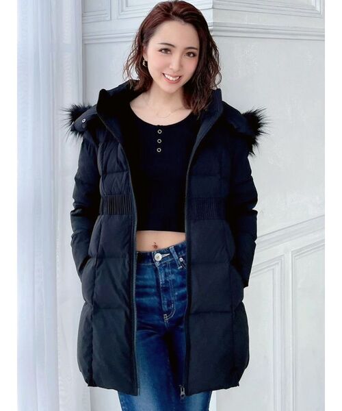 セール】SymmetryGYDAベルト付きロングダウンコート（ダウンジャケット