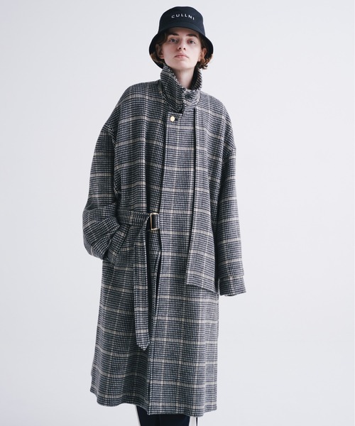 CULLNI（クルニ）の「23-AW-023B Check Beaver Tie Locken Coat