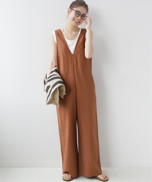 追加予約》タンクトップ付きリネンサロペット（サロペット