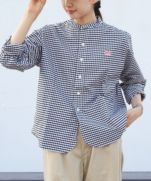 DANTON/ダントン バンドカラーシャツロングスリーブ チェック