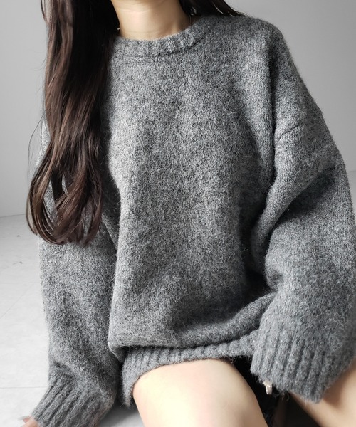 4color 】オーバーサイズフラッフィーニットプルオーバー ／ oversize