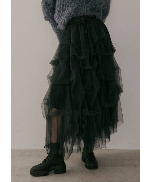 デニムcarrie(ボリュームチュールスカート)（スカート）｜LA BELLE