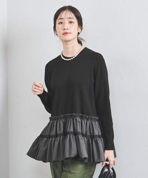 UNITED ARROWS エンブロ ティアード コンビニット ネイビー UNITED