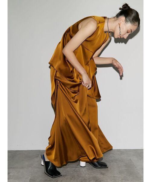 UN3D.（アンスリード）の「タックギャザーサテンワイドパンツ（その他