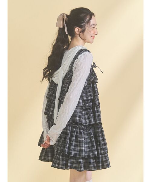 チェックホイップクリームミニワンピース（ワンピース）｜merry jenny