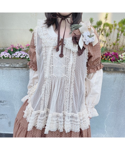 PINK HOUSE（ピンクハウス）の「ドットチュールタブリエ（チューブ