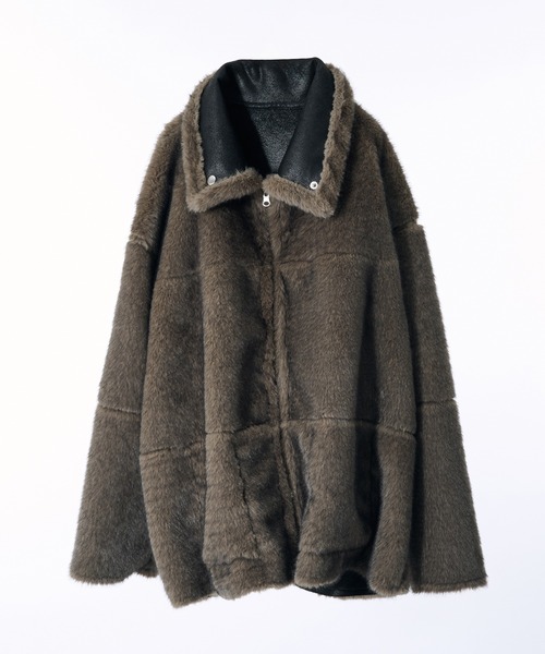 REVERSIBLE FAKE MOUTON BOA JACKET/リバーシブルフェイクムートン