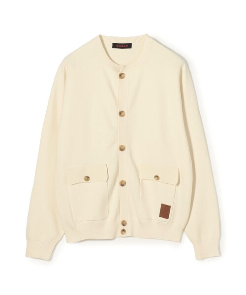 コットンカシミヤ フラップポケットニットブルゾン（カーディガン