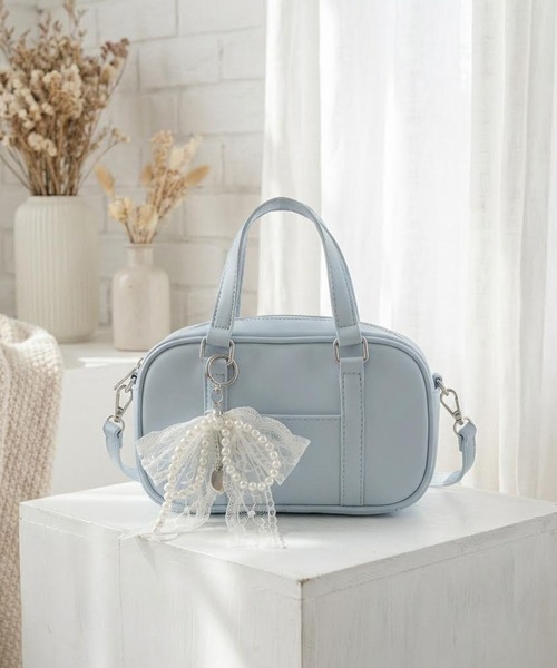 2WAY】チャーム付きミニボストンバッグ（ショルダーバッグ）｜repipi
