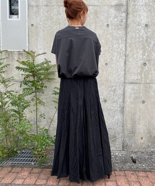 mizuiro ind/ミズイロインド] ボリュームフレアロングスカート
