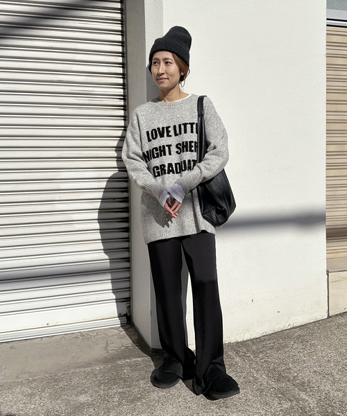 FRAMeWORK（フレームワーク）の「アルパカ混ロゴインターシャニット