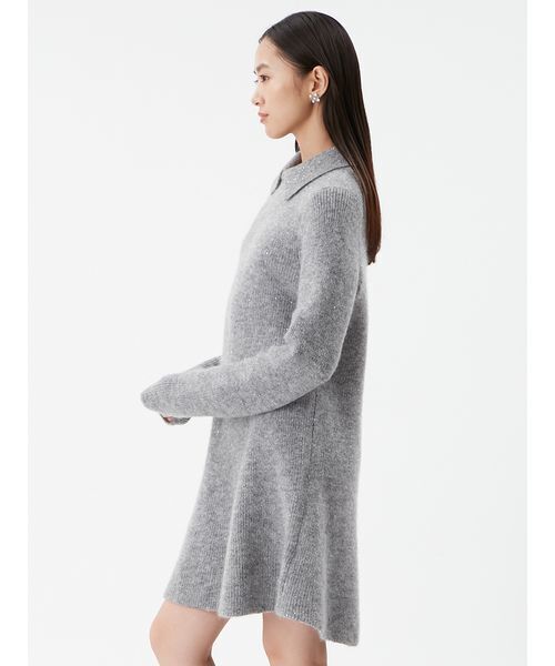襟付きペプラムニットミニワンピース（ニット/セーター）｜Mila Owen