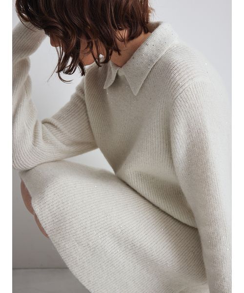 襟付きペプラムニットミニワンピース（ニット/セーター）｜Mila Owen