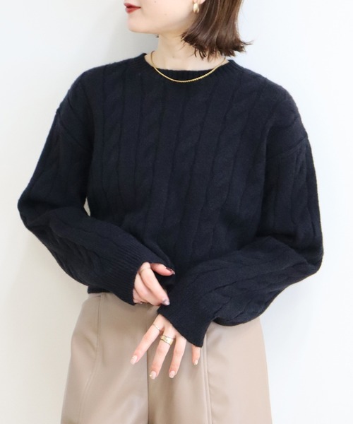 セール】ケーブルニットプルオーバー（ニット/セーター）｜earth