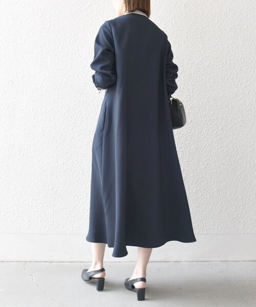 SHIPS any:〈洗濯機可能〉ダブルクロス Aライン シャツワンピース