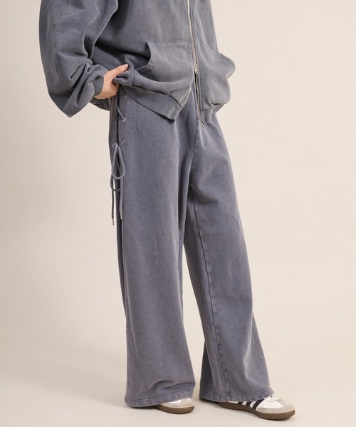 セットアップ着用可能】サイドレースアップスウェットパンツ