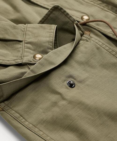 RRL（ダブル アール エル）の「レザーヨーク サティーン パーカー