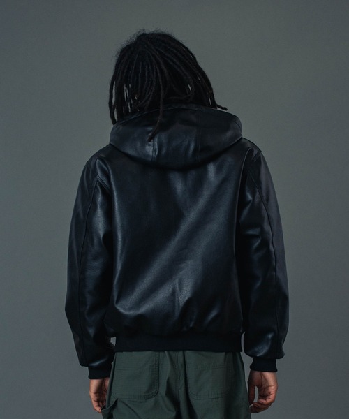 FAUX LEATHER HOODED WORK JACKET（その他アウター）｜XLARGE