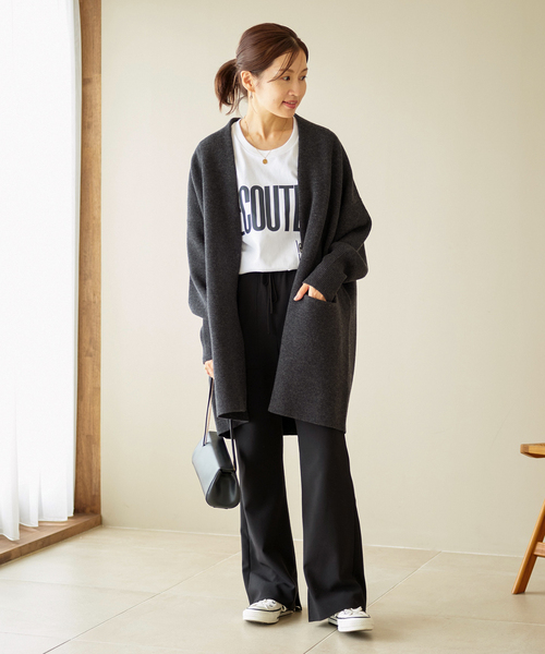 IENA（イエナ）の「ダブルフェイス ニットガウンカーディガン（ニット