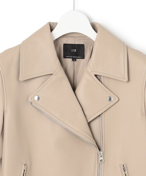 ラムレザー ライダース ジャケット（ライダースジャケット）｜23区 L