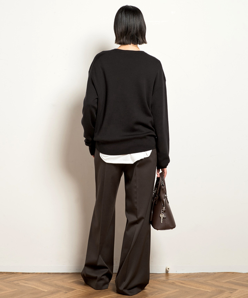 ウォッシャブルウールクルーネックプルオーバー（ニット/セーター