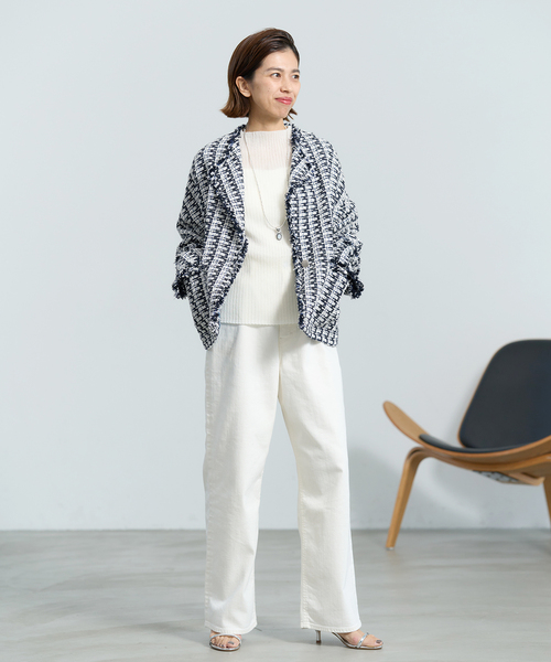 IENA（イエナ）の「＆NAVY ブルーツイードジャケット（その他アウター