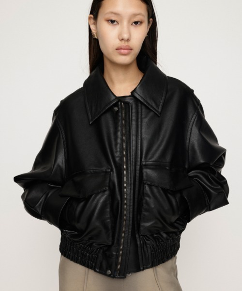 SLY（スライ）の「【2サイズ展開】F/LEATHER FLIGHT JK フェイク