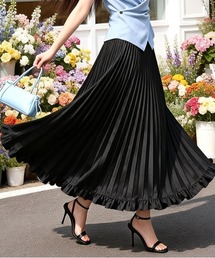 プリーツスカート サテン ミニスカート」に該当するファッション通販