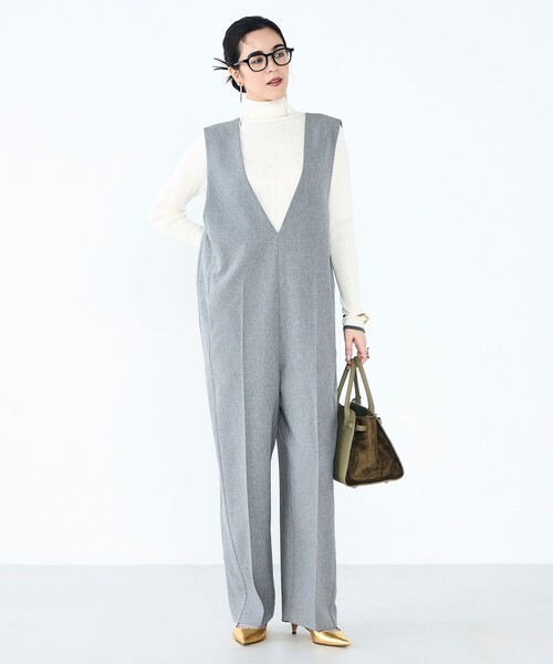 セール】ウォッシャブルVネックサロペット（つなぎ/オールインワン