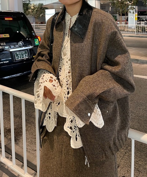 UND VELOUR LACE PEPLUM KNIT TOP（ニット/セーター）｜Ameri（アメリ