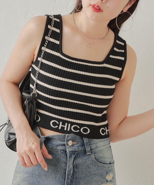 Chico（チコ）の「【ZOZOTOWN限定/再販開始】裾ロゴクロップドタンク