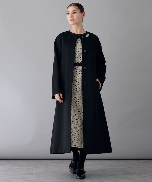 カシミヤベルト付きクルーコート（その他アウター）｜ANAYI（アナイ