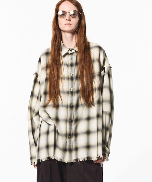 UNISEX》Prime-Over Cut Off Ombre Check Shirt/プライムオーバー