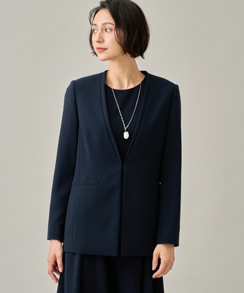 ANAYI（アナイ）の「ストレッチクロスノーカラー ジャケット（ノー