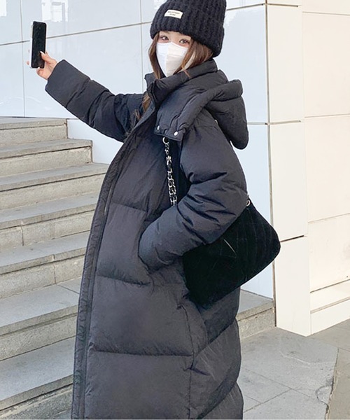 AMAJI（アマジ）の「フード付き中綿マキシロングダウンコート（ダウン