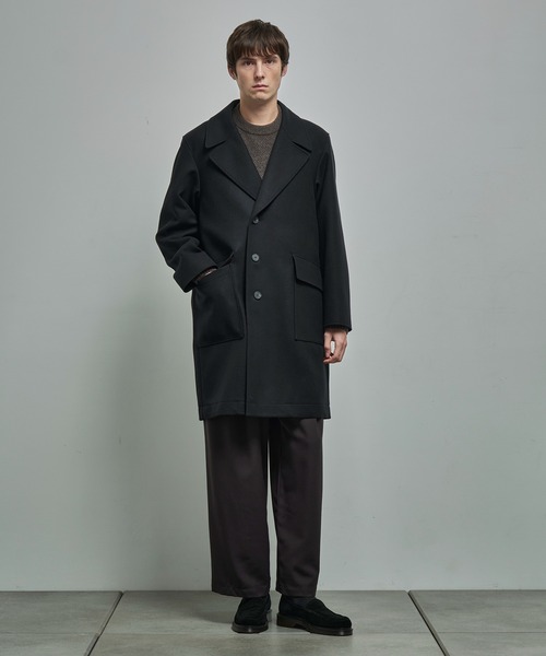 ATON】SUPER 160S DOUBLE SAXONY SEMI DOUBLE COAT／軽く羽織れる上質