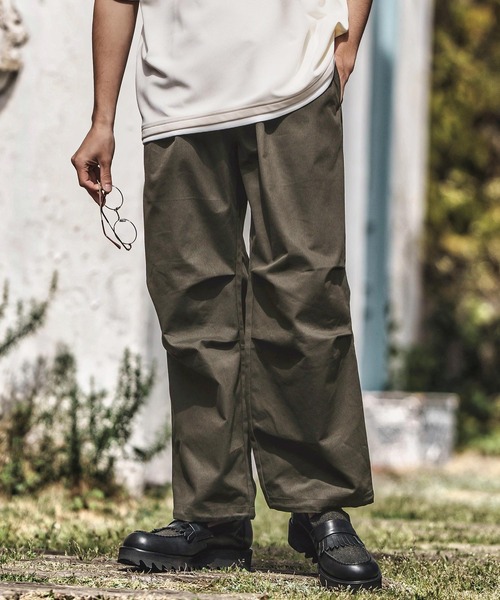 セール】mp13579- 綿バイオストライプ膝タックパンツ（その他パンツ