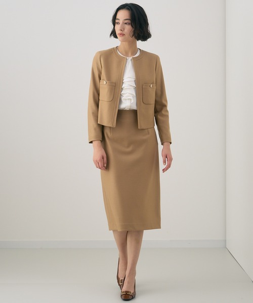 ANAYI（アナイ）の「ツイルジャージノーカラー ジャケット（ノーカラー