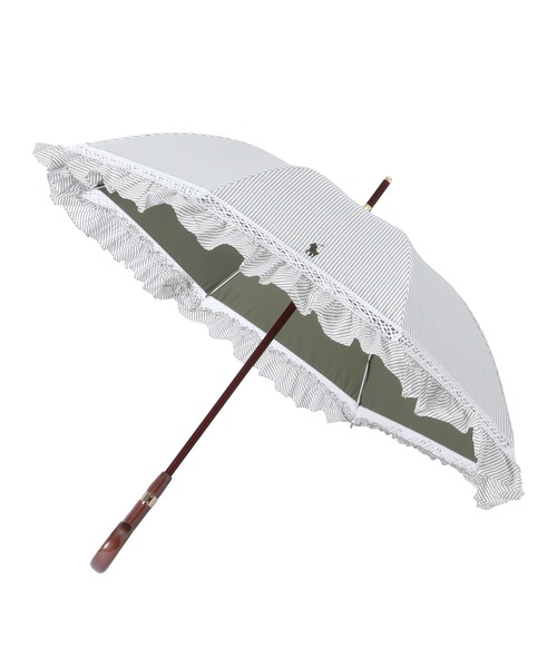 遮光 晴雨兼用日傘 ”ストライプフリル”（長傘）｜POLO RALPH LAUREN