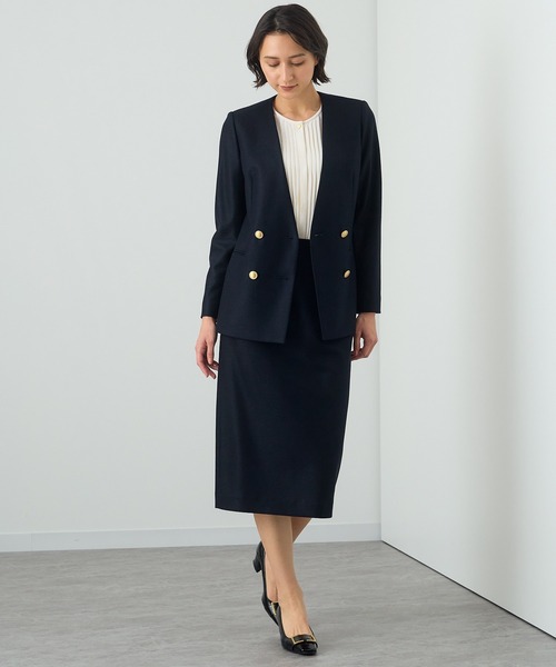 ANAYI（アナイ）の「ツイルジャージVノーカラー ジャケット（ノー