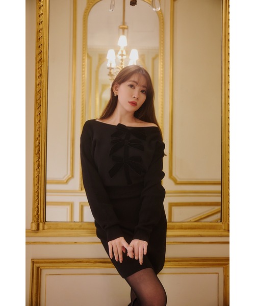 Simone Knit Mini Dress（ワンピース）｜Her lip to（ハーリップトゥー