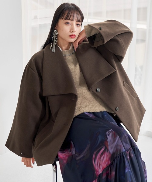 HARE（ハレ）の「ウーリーテックビッグカラーミドルコート(HARE