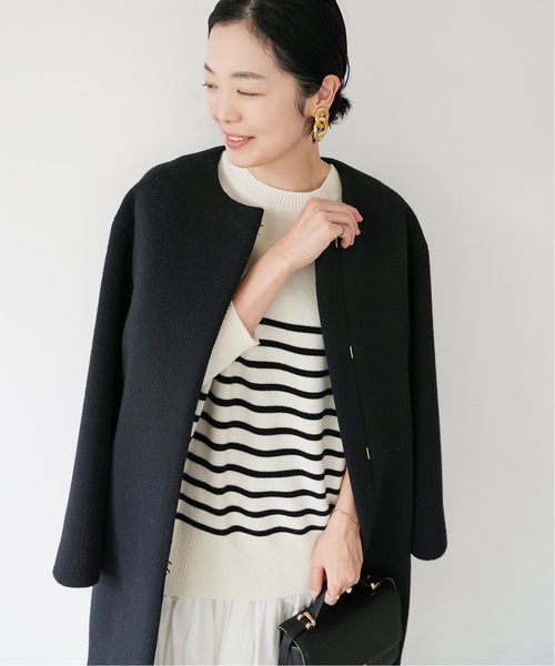 IENA（イエナ）の「《追加》ラムウールノーカラーコート（ノーカラー