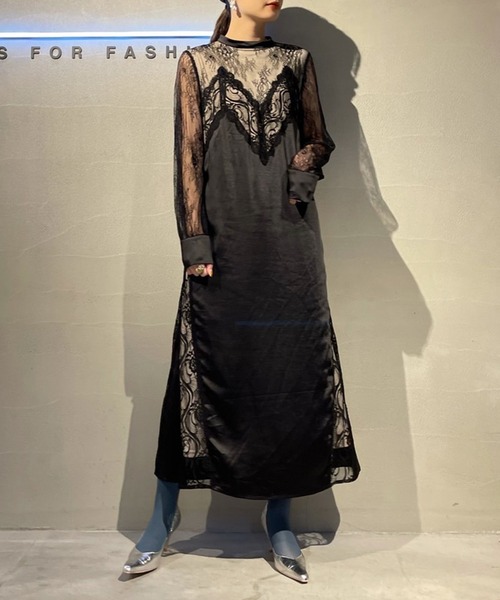 Ameri（アメリ）の「UND LACE TRIMMING DRESS（ワンピース）」 - WEAR