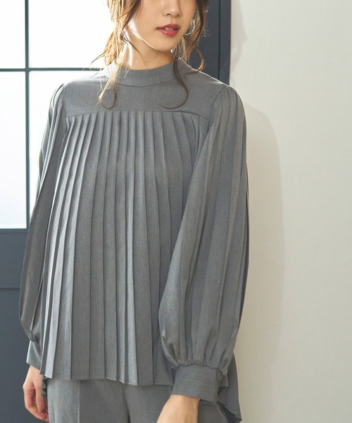 セール】【2点セット】プリーツフレアトップス＆テーパードパンツ