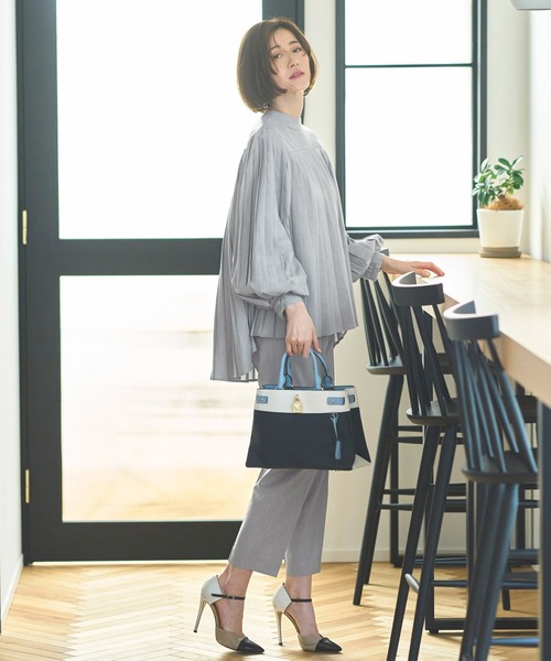 セール】【2点セット】プリーツフレアトップス＆テーパードパンツ