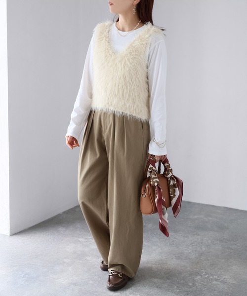 セール】前後2WAYシャギーニットビスチェ（ベスト）｜Riberry