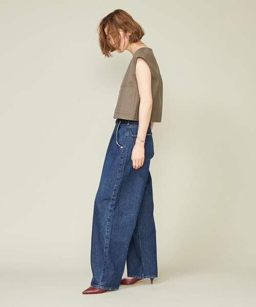 別注】＜upper hights for conte＞タックデニムパンツ UN（デニム