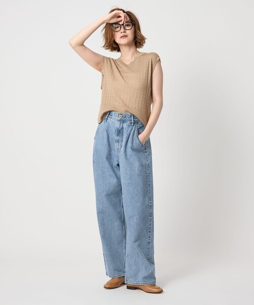 別注】＜upper hights for conte＞タックデニムパンツ UN（デニム