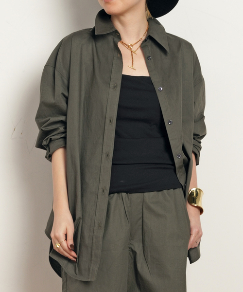 セール】【TEURN STUDIOS/ターンスタジオ】Relaxed-fit poplin shirt